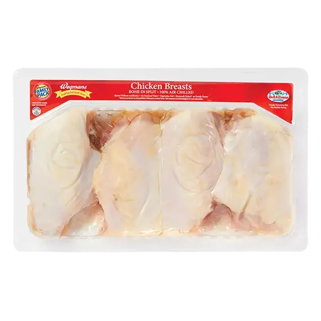 Bone-In Split Chicken Breasts, Raised without Antibiotics, FAMILY PACK