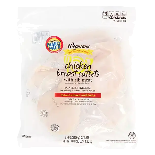 Boneless Skinless Chicken Breast Cutlets with Rib Meat