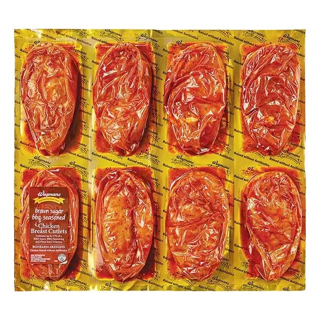 Brown Sugar BBQ Seasoned Chicken Breast Cutlets, Raised without Antibiotics, FAMILY PACK