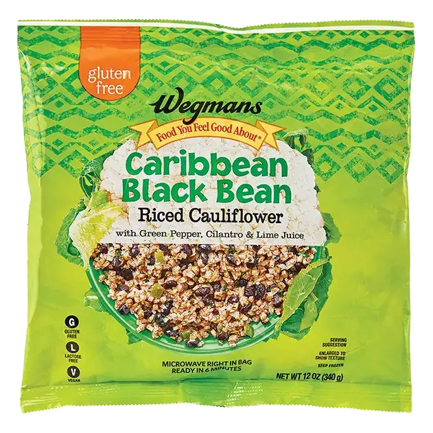 Caribbean Black Bean Riced Cauliflower with Green Pepper