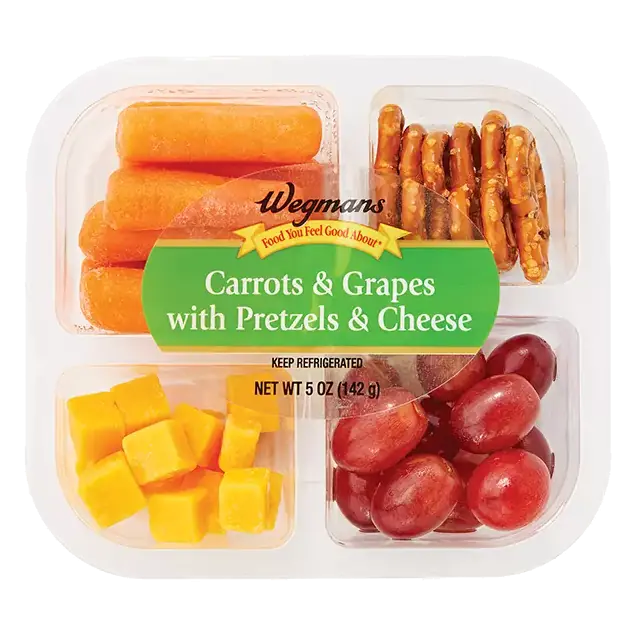 Carrots & Grapes with Pretzels & Cheese