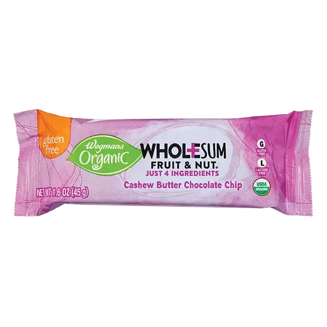Cashew Butter Chocolate Chip Wholesum Fruit & Nut Bar