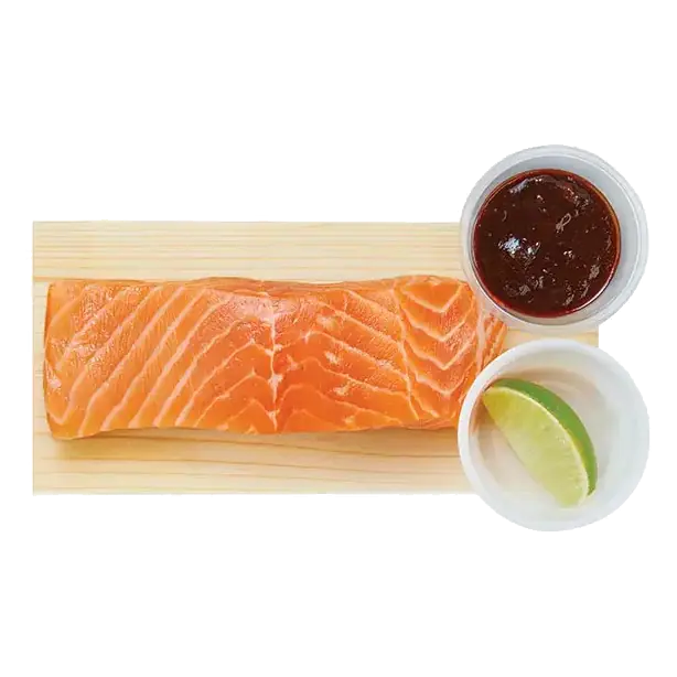 Cedar-Plank Salmon Fillet with Chipotle & Honey Glaze, Ready to Grill
