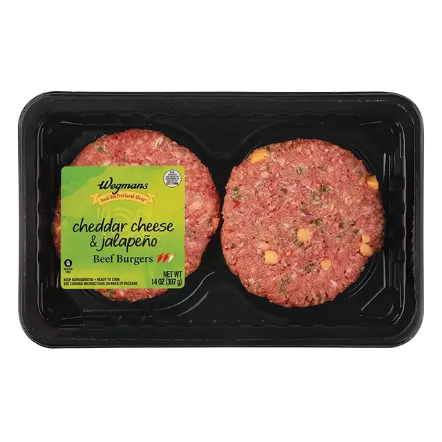 Cheddar Cheese & Jalapeno Beef Burgers, 2 Pack