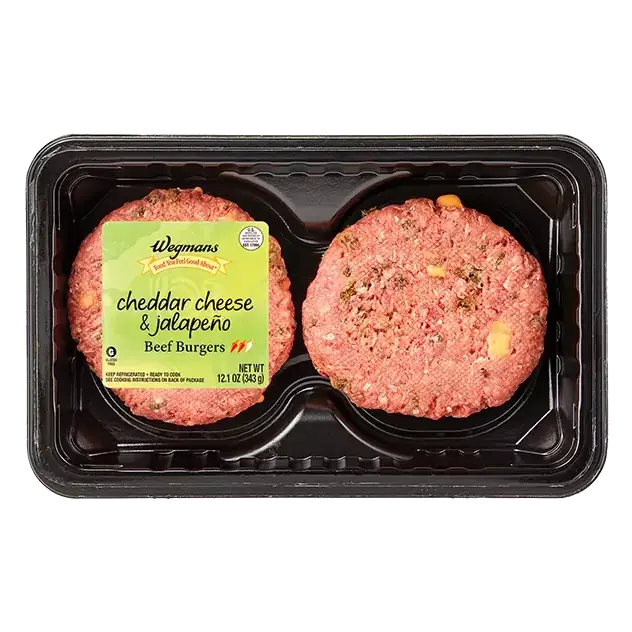 Cheddar Cheese & Jalapeno Beef Burgers, 2 Pack