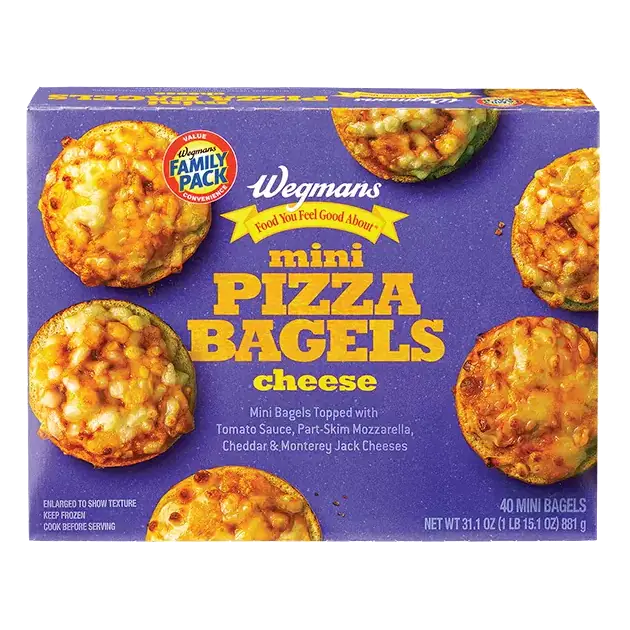 Cheese Mini Bagels Topped with Tomato Sauce