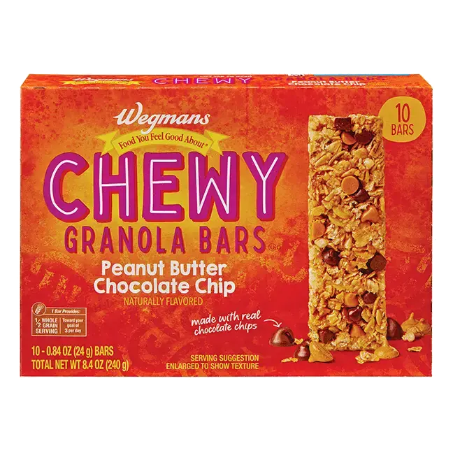 Chewy Peanut Butter Chocolate Chip Granola Bars