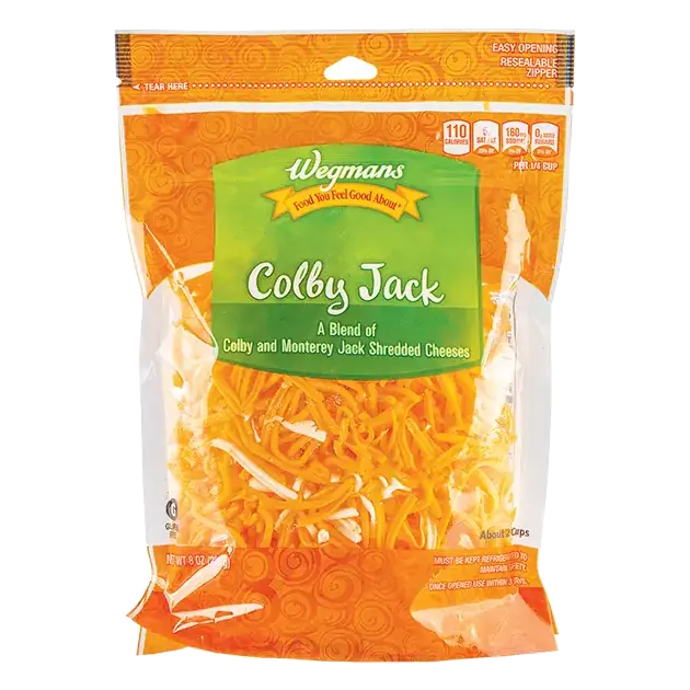 Colby Jack a Blend of Colby and Monterey Jack Shredded Cheeses