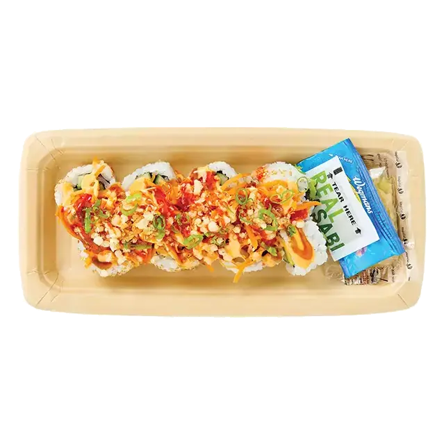 Crunchy Vegetable Volcano Roll with White Rice (Vegetable Sushi)