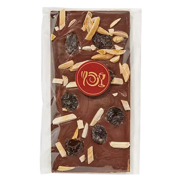 Dark Chocolate Bar with Cherries and Almonds