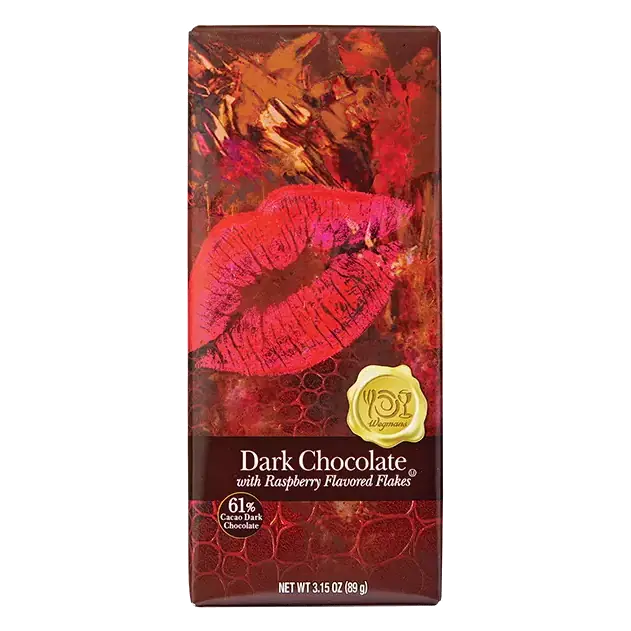 Dark Chocolate Bar with Raspberry Flavored Flakes
