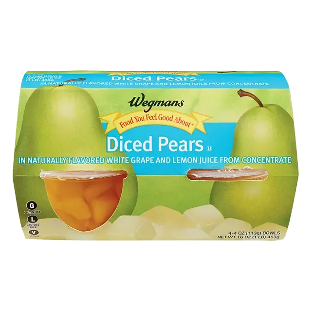 Diced Pears Bowls, 4 Pack