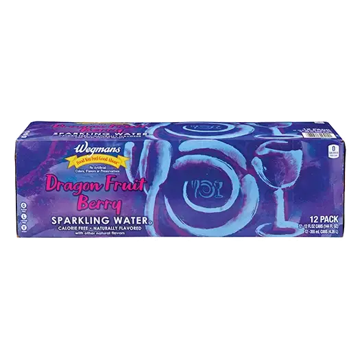 Dragon Fruit Berry Sparkling Water, 12 Pack Cans