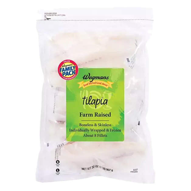 Farm Raised Frozen Tilapia Fillets, FAMILY PACK