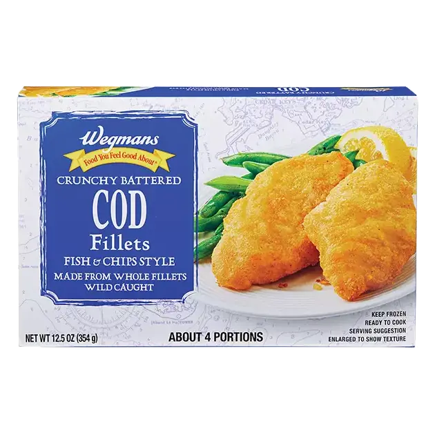 Frozen Crunchy Battered Fish & Chips Style Cod Fillets