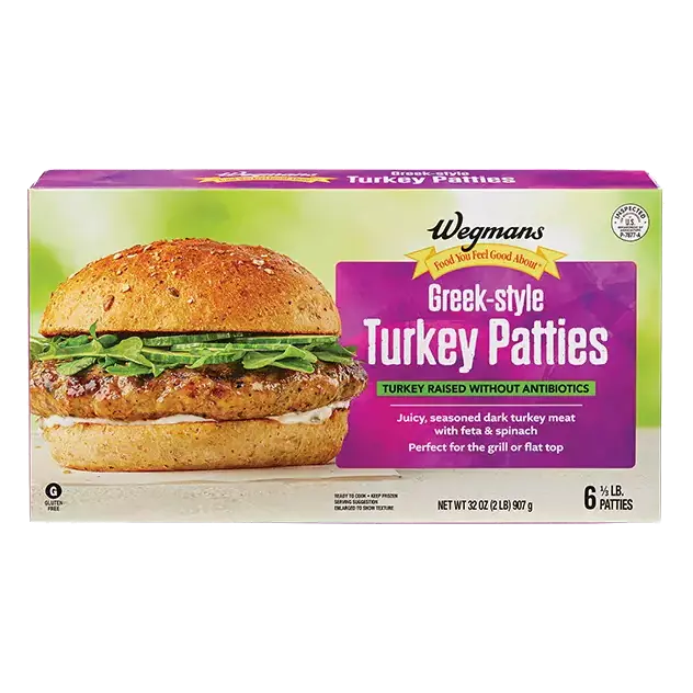 Frozen Greek-Style Turkey Patties, 6 Pack