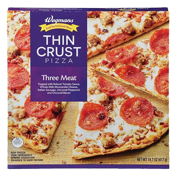 Frozen Thin Crust Three Meat Pizza
