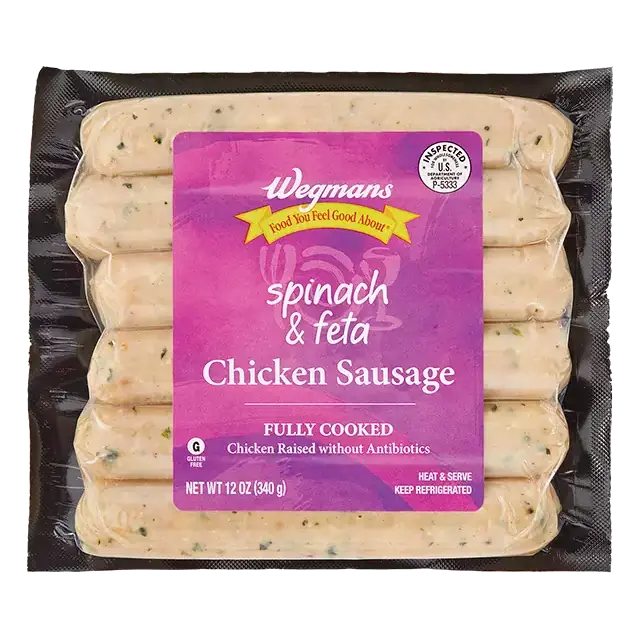 Fully Cooked Spinach & Feta Chicken Sausage