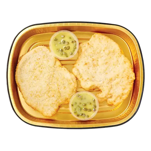 Gold Pan Breaded Chicken Cutlet with Lemon Dressing & Capers, 2 Pack, Ready to Cook