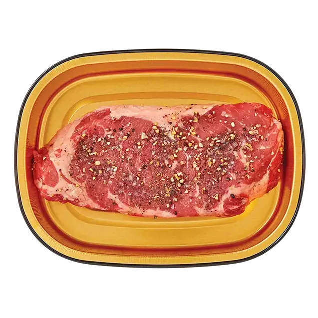 Gold Pan Cracked Pepper Seasoned Beef Strip Steak, Ready to Cook