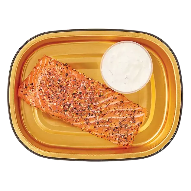 Gold Pan Everything Bagel Seasoned Salmon with Horseradish Cream Sauce, Ready to Cook