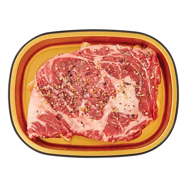Gold Pan Garlic Studded Beef Ribeye Steak, Ready to Cook