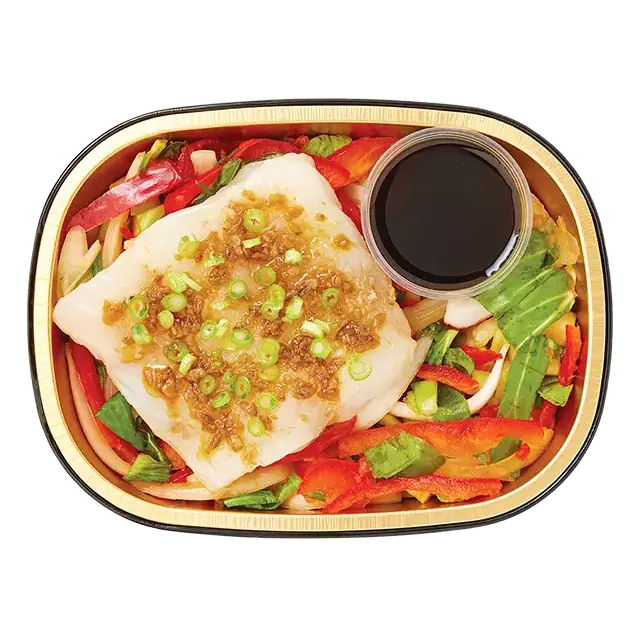 Gold Pan Ginger Scallion Cod with Bok Choy, Ready to Cook