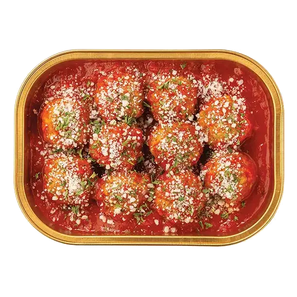 Gold Pan Meatballs with Seasoned Tomato Sauce, Cooked