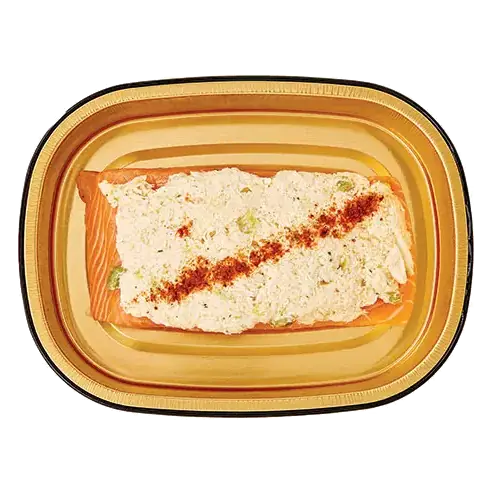 Gold Pan Salmon Topped with Crab Stuffing, Ready to Cook
