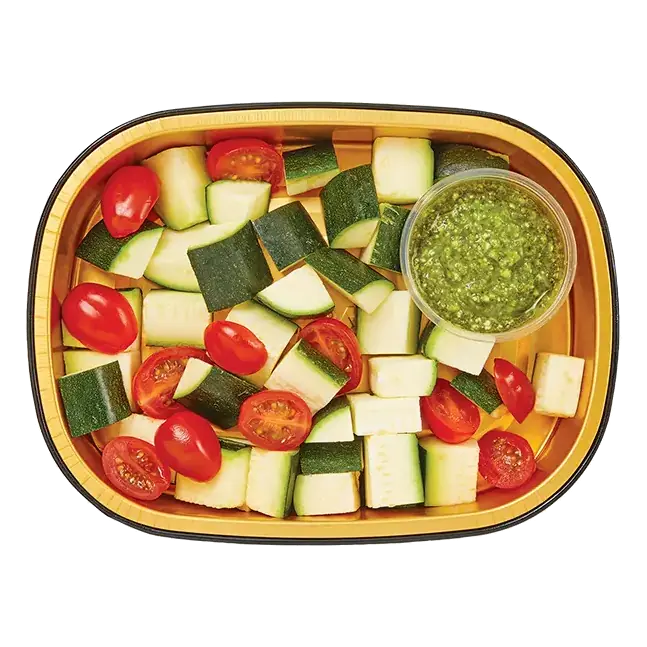 Gold Pan Zucchini & Tomatoes with Basil Pesto, Ready to Cook