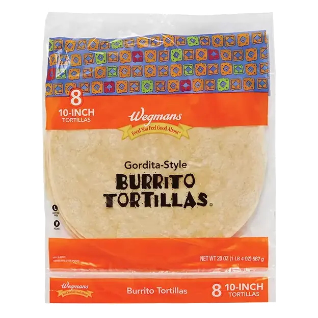 Gordita Style Burrito Tortillas, 10 Inch, 8 Count