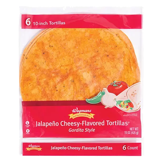 Gordita Style Jalapeno Cheddar Tortillas, 10 Inch, 6 Count