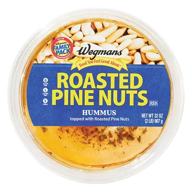 Hummus Topped with Roasted Pine Nuts