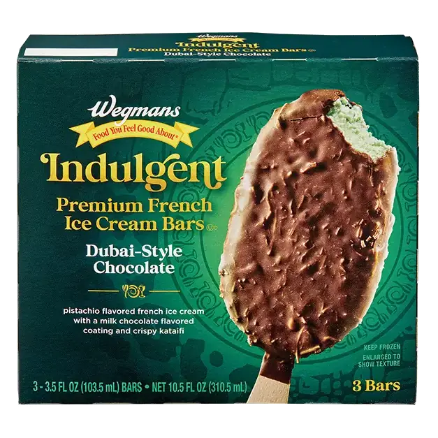 Indulgent Dubai-Style Chocolate Premium French Ice Cream Bars, 3 Count
