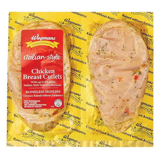 Italian-Style Boneless Skinless Chicken Breast Cutlets, Raised without Antibiotics