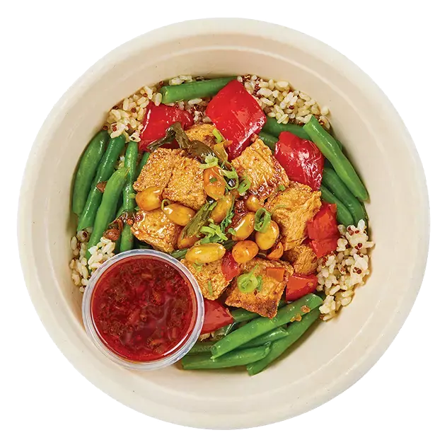 Kung Pao Tofu Bowl with Quinoa Brown Rice