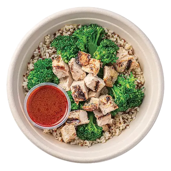 Lemon Garlic Chicken Bowl with Quinoa Brown Rice