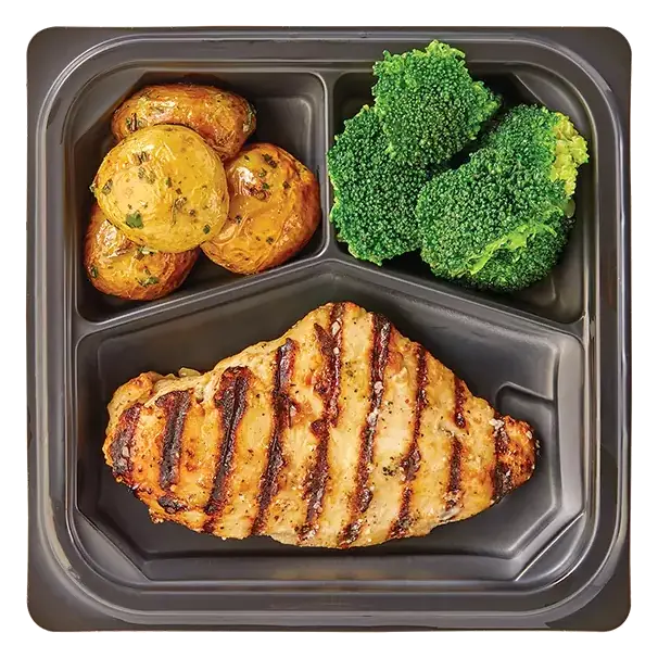 Lemon Garlic Chicken with Tuscan Roasted Potatoes & Seasoned Broccoli
