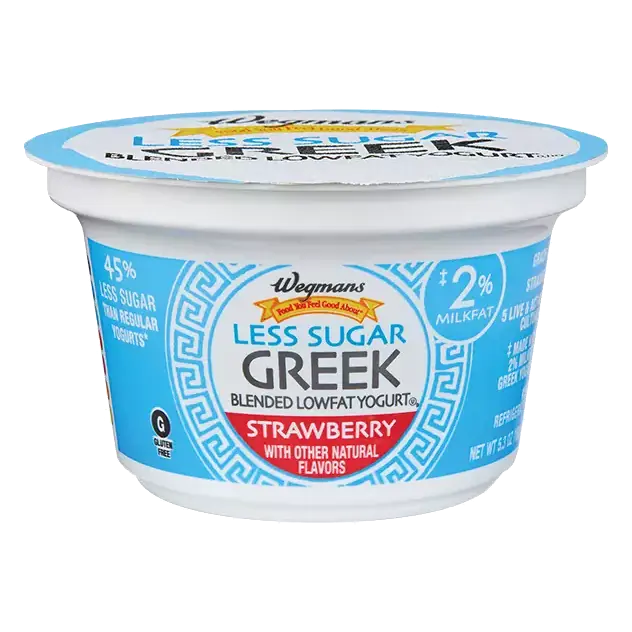 Less Sugar Strawberry, 2% Greek Reduced Fat Yogurt