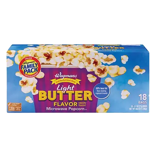 Light Butter Flavor Microwave Popcorn, 18 Bags, FAMILY PACK