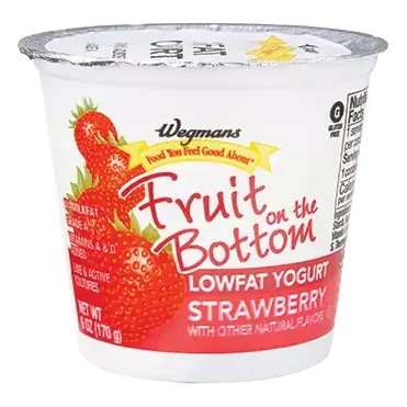 Low Fat Strawberry Fruit On The Bottom Yogurt
