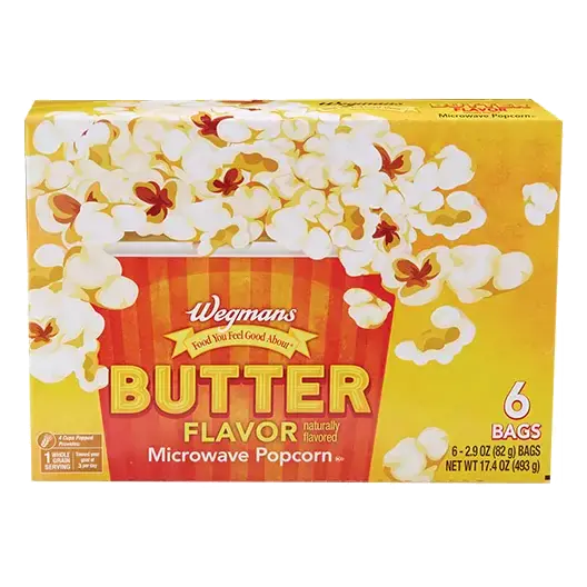 Microwave Popcorn, Butter Flavored, 6ct