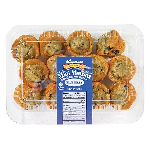 Mini Blueberry Muffins Made with 100% Whole Wheat Flour