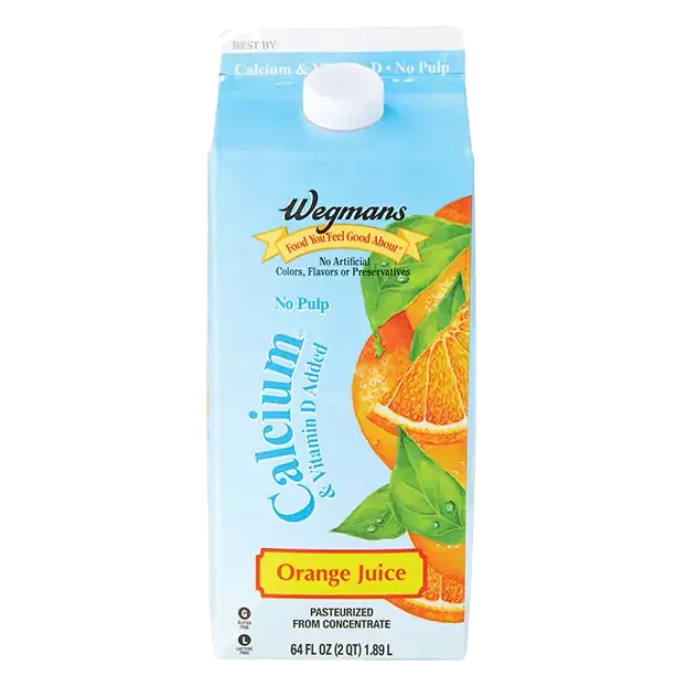 No Pulp Calcium Plus Vitamin D Orange Juice From Concentrate