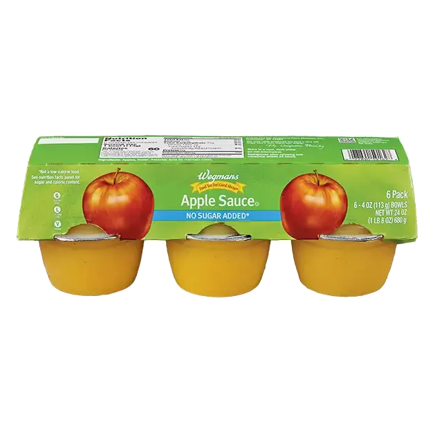 No Sugar Added Apple Sauce Bowls, 6 PACK