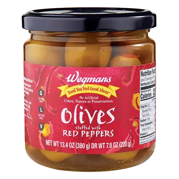 Olives, Stuffed with Red Pepper