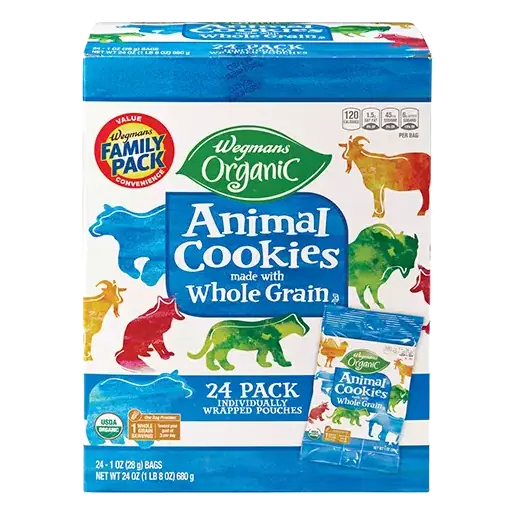 Organic Animal Cookies made with Whole Grain, FAMILY PACK