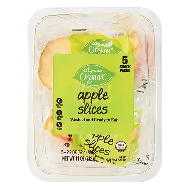 Organic Apple Slices, 5 Snack Packs