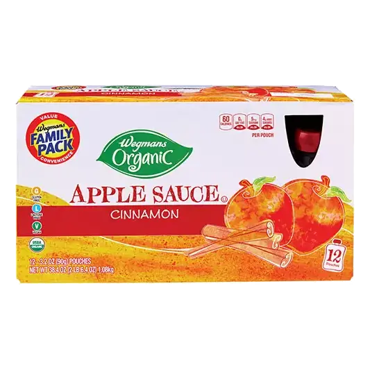 Organic Cinnamon Applesauce Pouches, 12 COUNT, FAMILY PACK