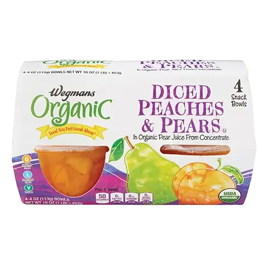 Organic Diced Peaches And Pears Bowls